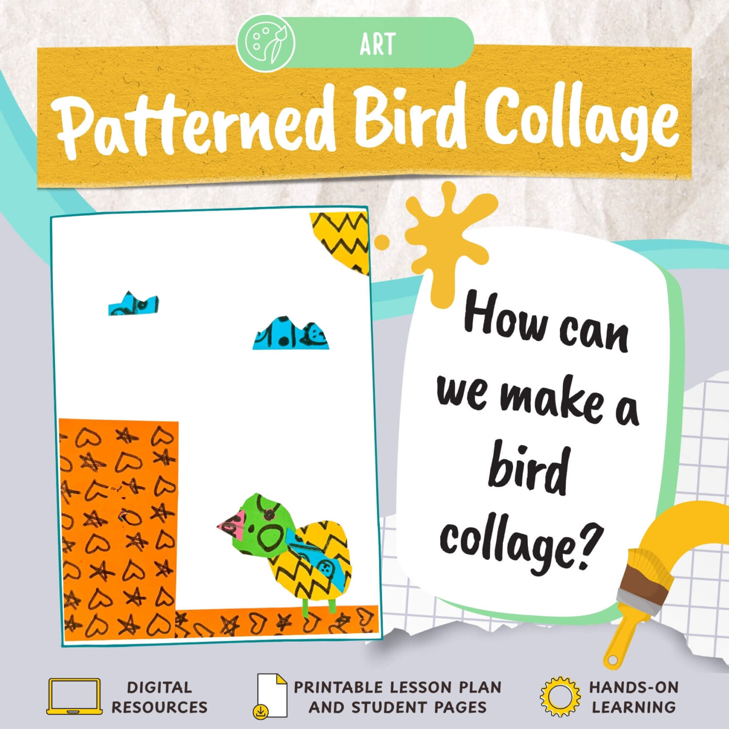 Patterned Bird Collage